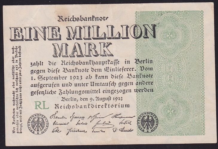 Almanya 1.000.000 Mark 1923 Çok Temiz+