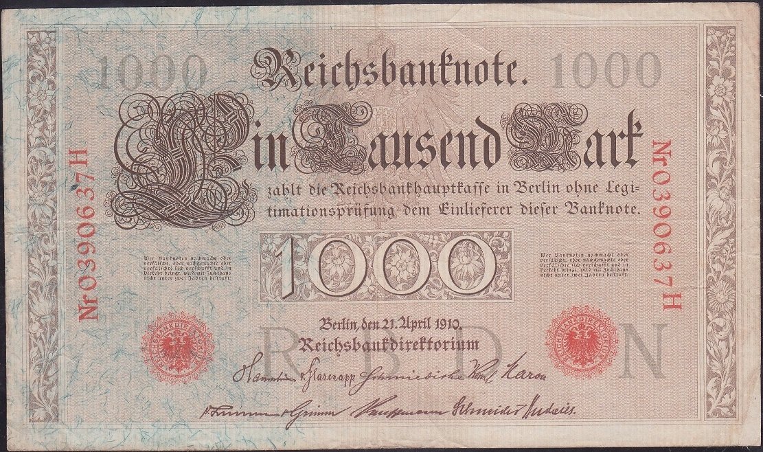 Almanya 1000 Mark 1910 Çok Temiz +