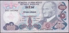 6.Emisyon 1.Tertip 1000 Lira C52 246369 Çok Temiz+