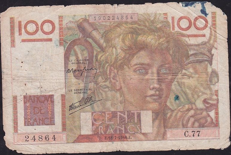 Fransa 100 Frank 1946 Haliyle