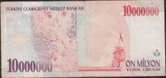7.Emisyon 10 000 000 Lira A22 775309 Çok Temiz