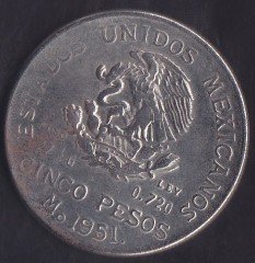 MEKSİKA 5 PESOS 1951 - REPLİKA ?