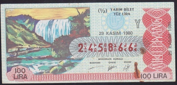 1980 29 KASIM YARIM BİLET - Y SERİSİ