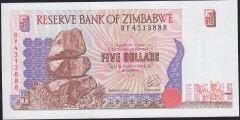 Zimbabwe 5 Dolar 1997 Çil Pick 5b ( 888 )