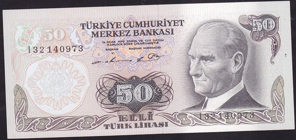 6.Emisyon 1.Tertip 50 Lira I32 140973 Çilaltı Çil