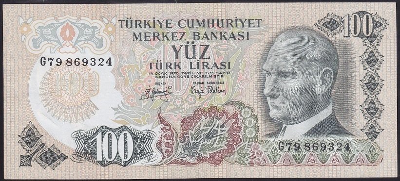 6.EMİSYON 2.TERTİP 100 LİRA G79 869324 ÇÇT +