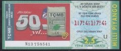2007 30 NİSAN ÇEYREK BİLET U SERİSİ
