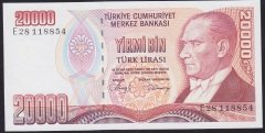 7.EMİSYON 1.TERTİP 20000 LİRA E28 118854 ÇİL