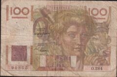 Fransa 100 Frank 2 Aralık 1948  Temiz