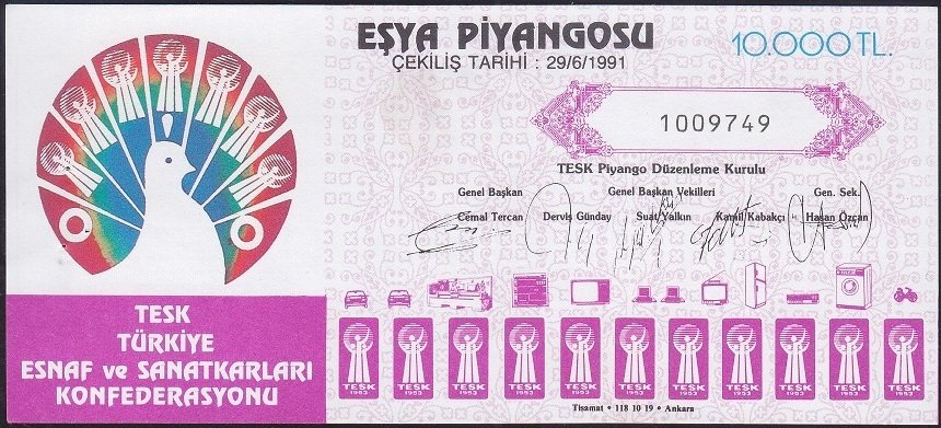 TESK EŞYA PİYANGOSU 1991