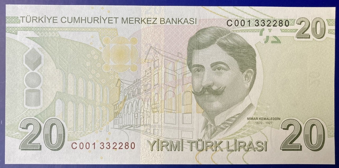 9.Emisyon 2.Tertip 20 Lira C001 332280 Çil