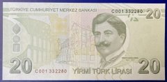 9.Emisyon 2.Tertip 20 Lira C001 332280 Çil
