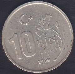 1999 YILI 10 BİN LİRA eski kağıt para değerleri