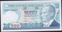 7.Emisyon 1.Tertip 500 Lira B14 496807 Çilaltı Çil