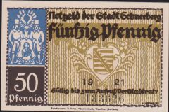 Almanya 50 Pfennig Notgeld 1921 Çil