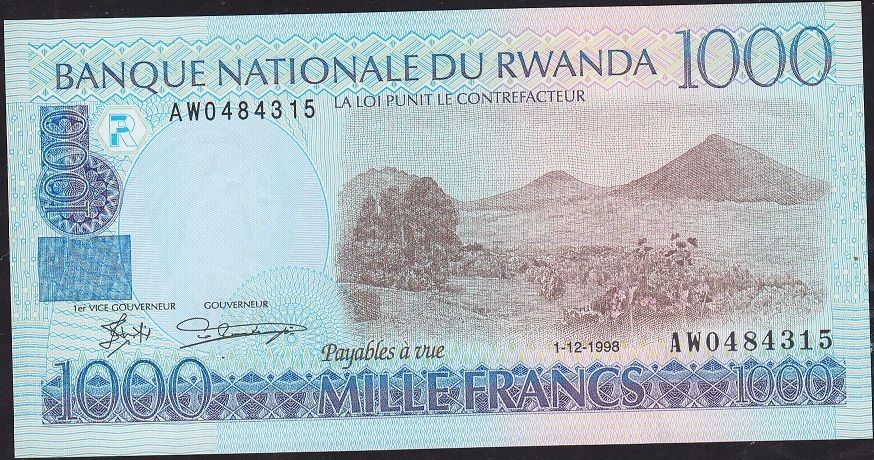 Rwanda 1000 Frank 1998