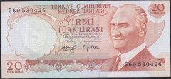 6.Emisyon 3.Tertip 20 Lira G60 530426 Çilaltı Çil
