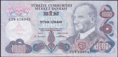 6.Emisyon 1.Tertip 1000 Lira C28 429945 Çok Temiz