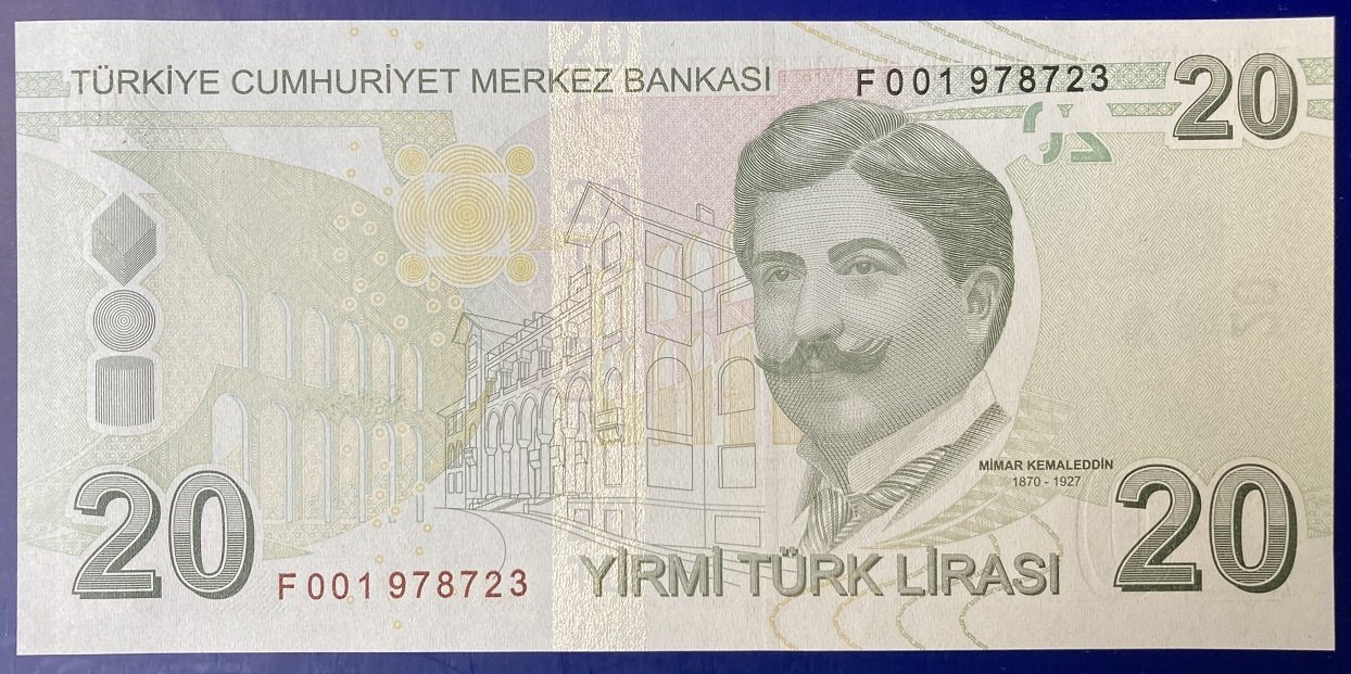 9.Emisyon 5.Tertip 20 Lira F001 978723 Çilaltı Çil
