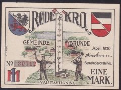 ALMANYA 1 MARK NOTGELD 1920 ÇİLALTI ÇİL