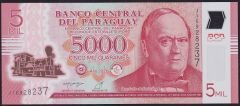 Paraguay 5000 Guaranies 2022 Çil Pick 234d Polimer