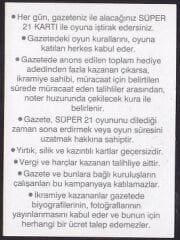 Süper 21 Kazı Kazan Kartı Kupa As