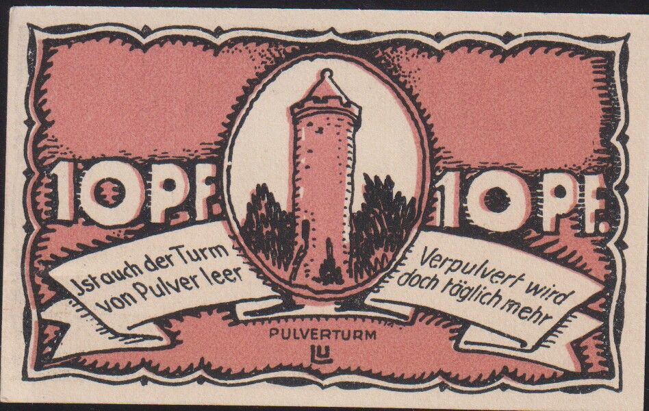 Almanya 10 Pfennig Notgeld 1921 Çil