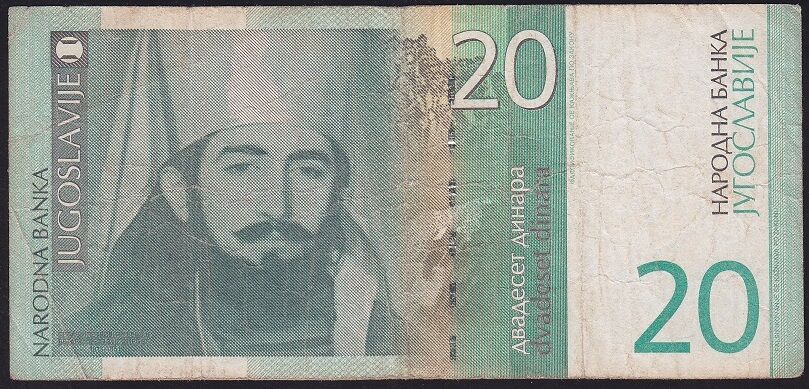 Yugoslavya 20 Dinar 2000 Çok Temiz
