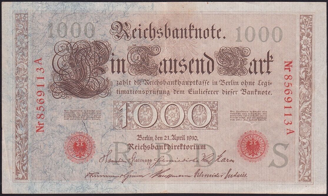 Almanya 1000 Mark 1910 Çok Temiz