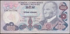 6.Emisyon 1.Tertip 1000 Lira C24 382238 Çok Temiz