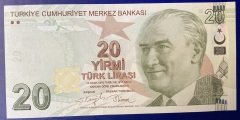 9.Emisyon 5.Tertip 20 Lira F001 603777 Çil