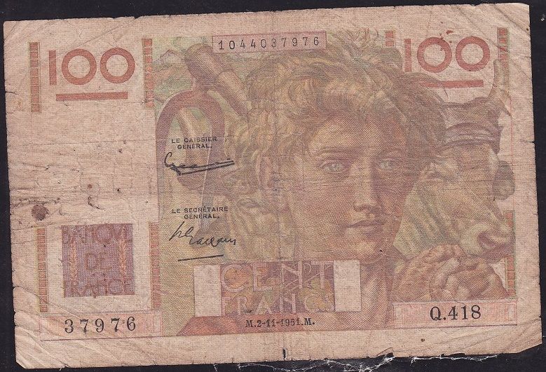 Fransa 100 Frank 1951 Temiz