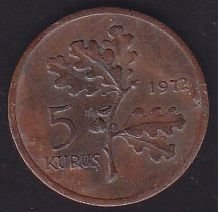 1972 Yılı 5 Kuruş