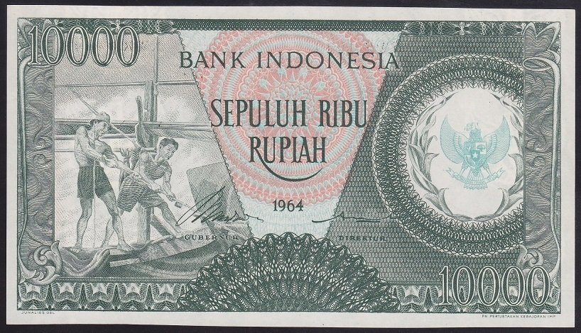 ENDONEZYA 10000 RUPİ 1964 ÇİL