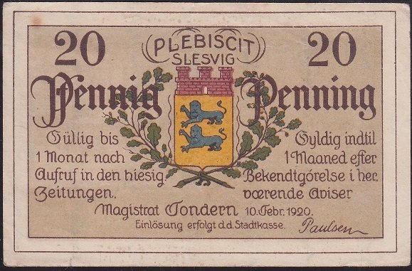 ALMANYA 20 PFENNİNG NOTGELD 1920 ÇİLALTI ÇİL