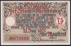 Almanya 75 Pfennig Notgeld 1921 Çil