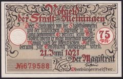 Almanya 75 Pfennig Notgeld 1921 Çil