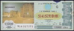 1992 9 Temmuz Çeyrek Bilet - G Serisi - Aksaray