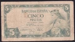 İspanya 5 Pesetas 1954 Çok Temiz