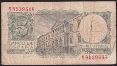 İspanya 5 Pesetas 1954 Çok Temiz