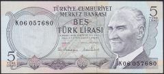 6.Emisyon 2.Tertip 5 Lira K06 057680 Ççt Çilaltı