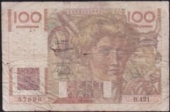Fransa 100 Frank 1952 Temiz