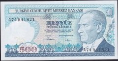 7.Emisyon 1.Tertip 500 Lira A74 941821 Çil