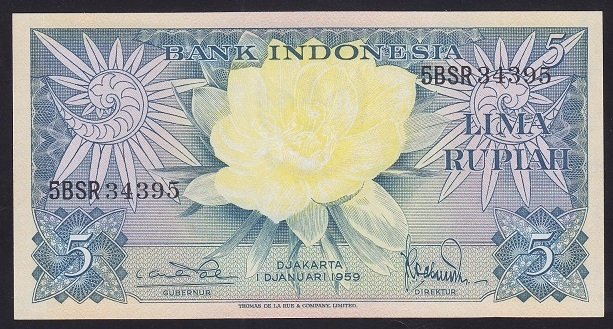 ENDONEZYA 5 RUPİ 1959 ÇİL