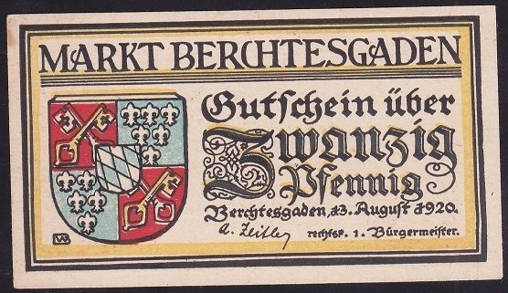 ALMANYA 20 PFENNİNG NOTGELD 1920 ÇİL