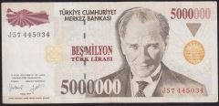 7.Emisyon 5 000 000 Lira J57 445034 Çok Temiz