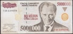 7.Emisyon 5 000 000 Lira I48 129678 Çok Temiz+
