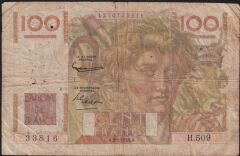 Fransa 100 Frank 1953 Temiz