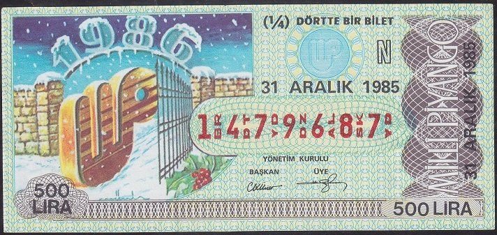1985 31 Aralık Çeyrek Bilet - N Serisi
