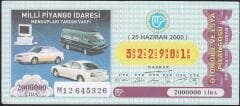 2000 25 Haziran Milli Piyango İdaresi Mensupları Eşya Piyangosu 25 Haziran 2000